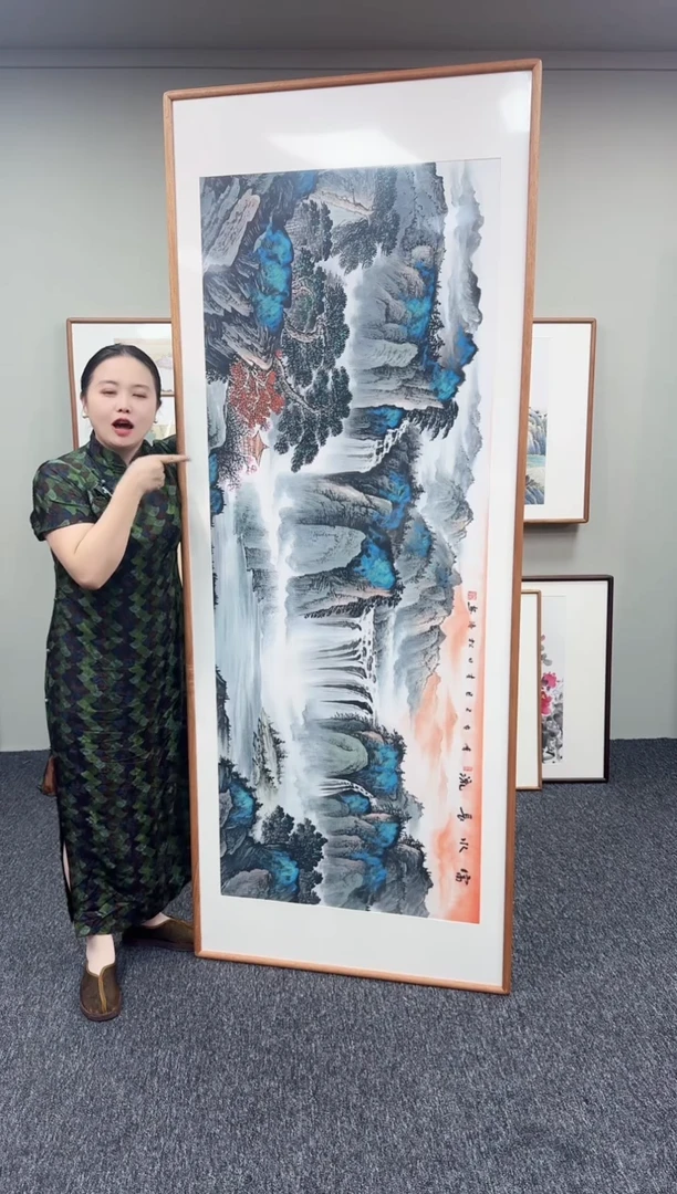 国画山水210*80手绘作品