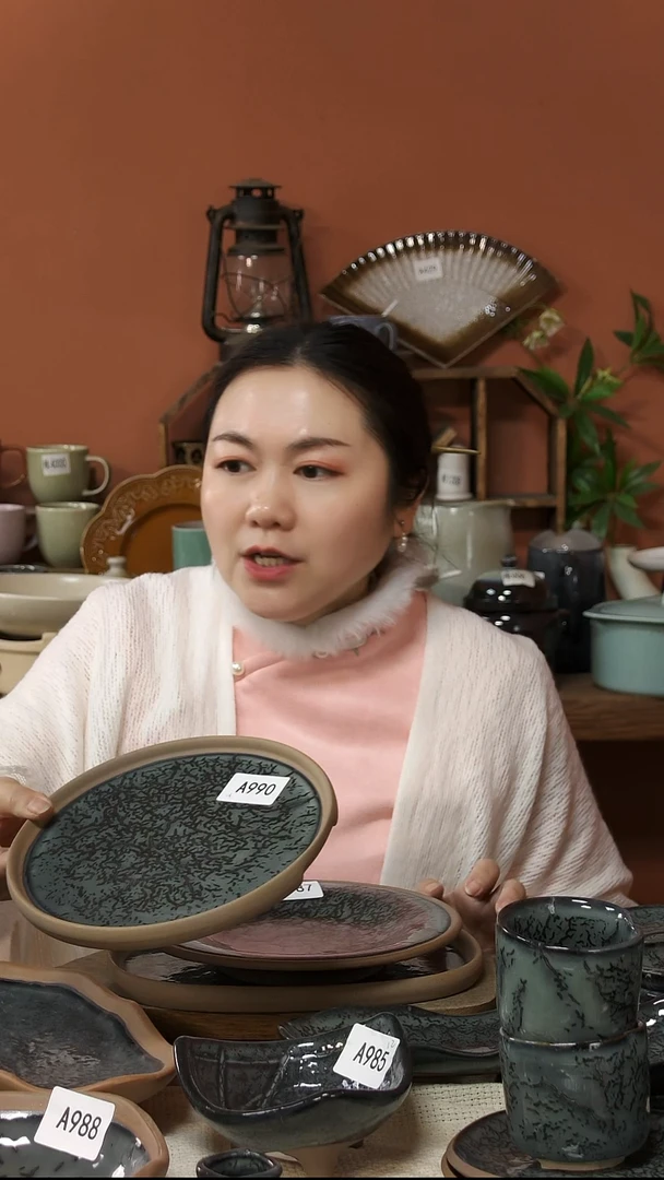 陶瓷A990陶瓷窑变盘一个微瑕
