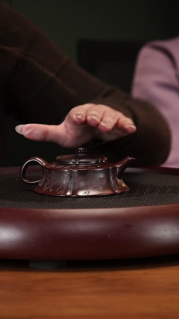 【闪购商品】紫砂茶壶3-54QYJ菱花海棠乌金泥180cc