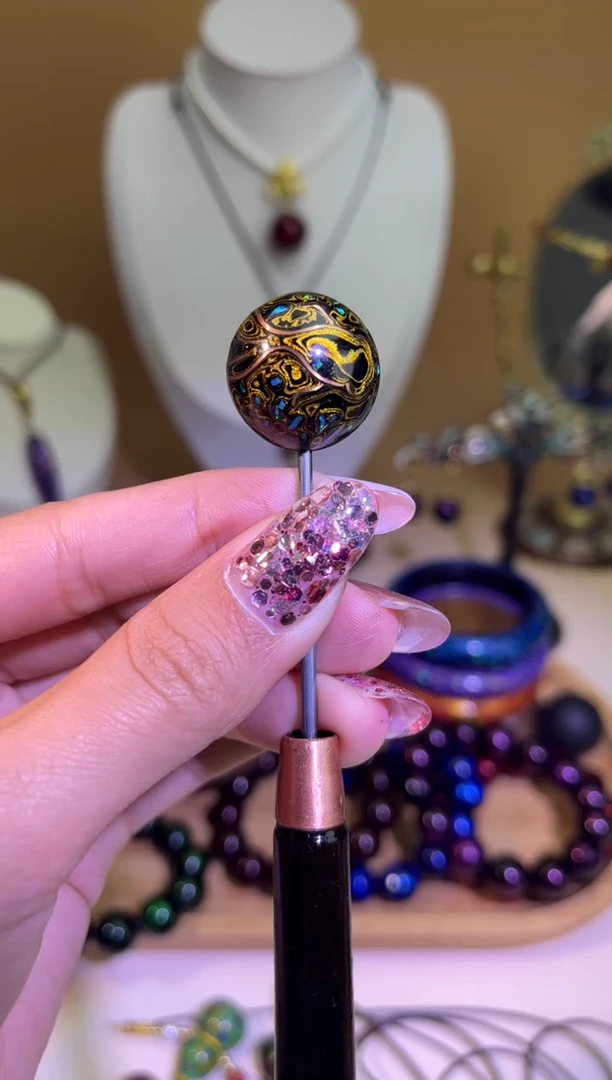 榕城大漆双非遗嵌丝变彩单珠