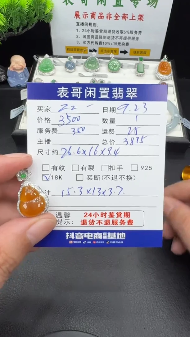 颈饰18K金镶嵌翡翠?**?翡翠吊坠