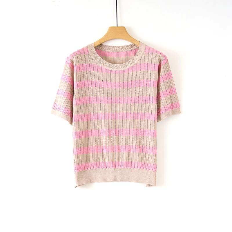 天山【100%桑蚕丝】2025夏季新款T恤薄款短袖上衣女款潮-YTNL5651T