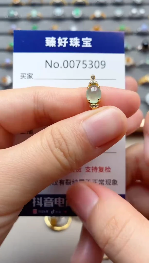 银S925镶嵌戒指翡翠1