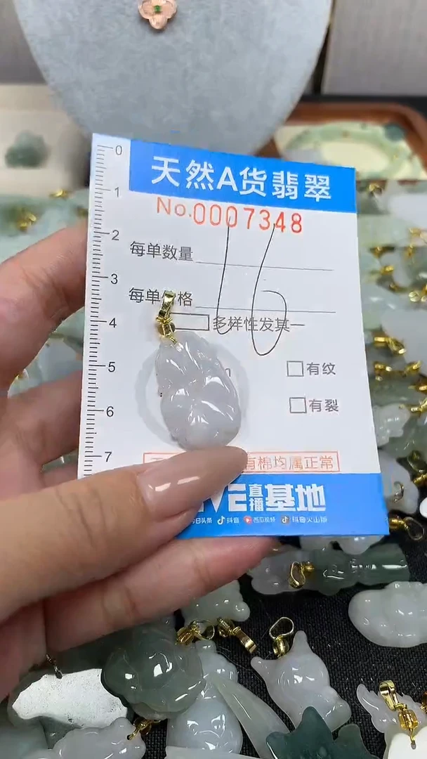翡翠未镶嵌颈饰净货挂件-7348