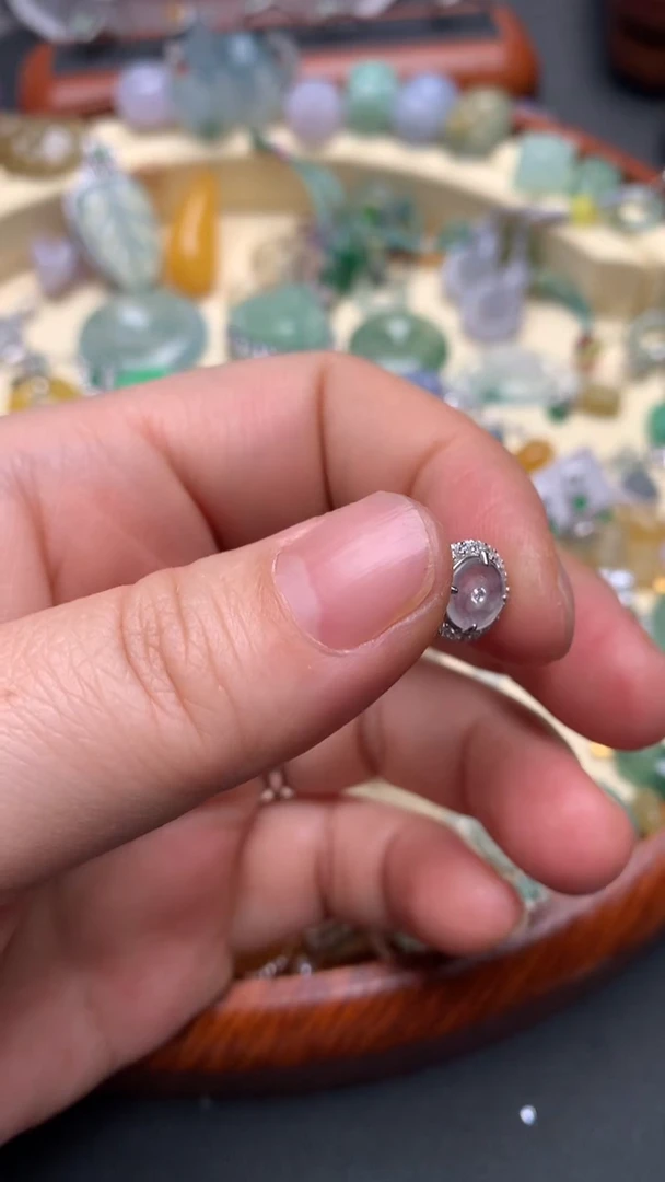 【闪购商品】翡翠颈饰银S925镶嵌翡翠镶嵌平安扣