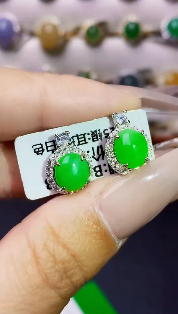 银S925镶嵌戒指翡翠7015