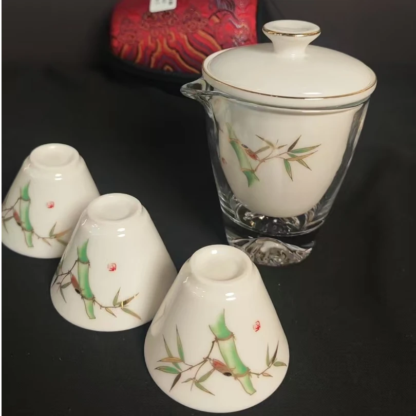 亚鑫闪购福利旅行茶具金竹报喜DC005