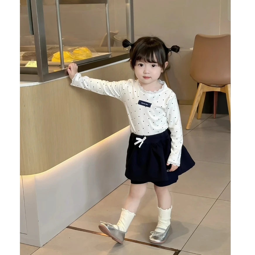 女童秋季套装2025新款韩版洋气两件套女宝甜美可爱上衣黑色裙裤潮