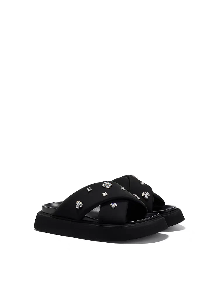 【夏日乐队】GGCC2025夏季新款法式厚底凉拖鞋女波嬉风外穿一字拖