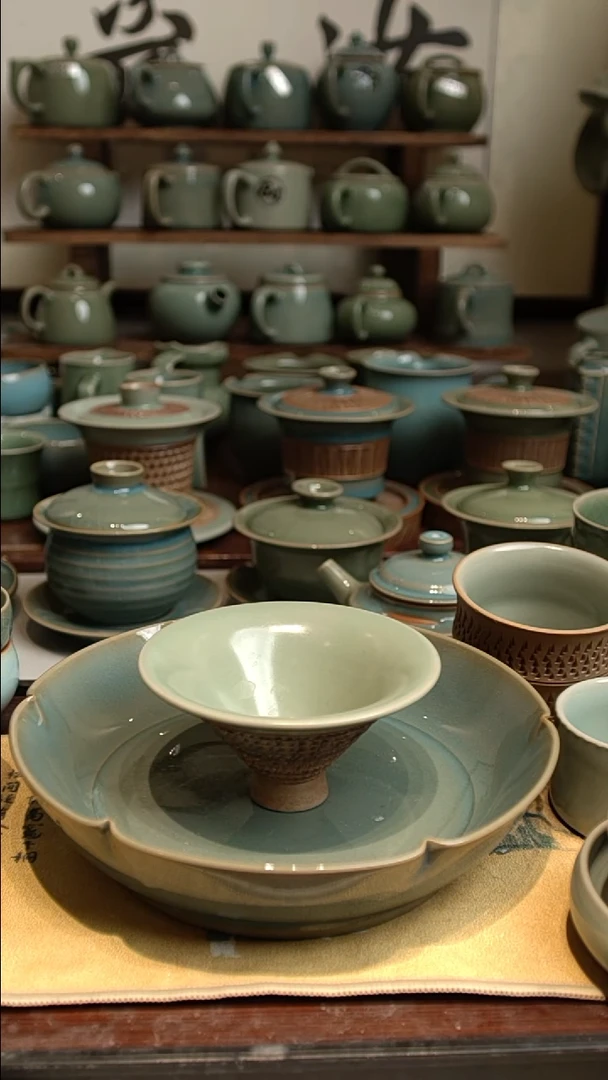 陶仿古重工斗笠杯微微暇