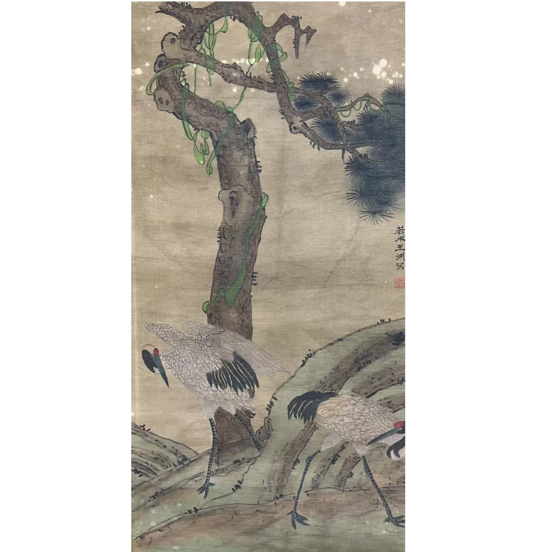 王YS款 鹤绘画立轴100×50 4.5平尺