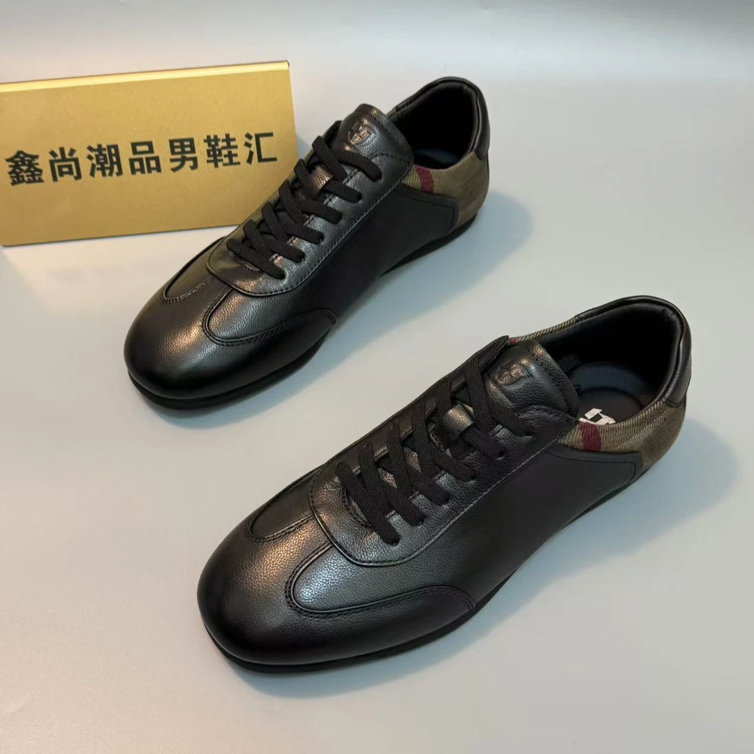 8202-1广州品质时尚牛皮板鞋舒适男士休闲春季轻奢真皮男休闲皮鞋