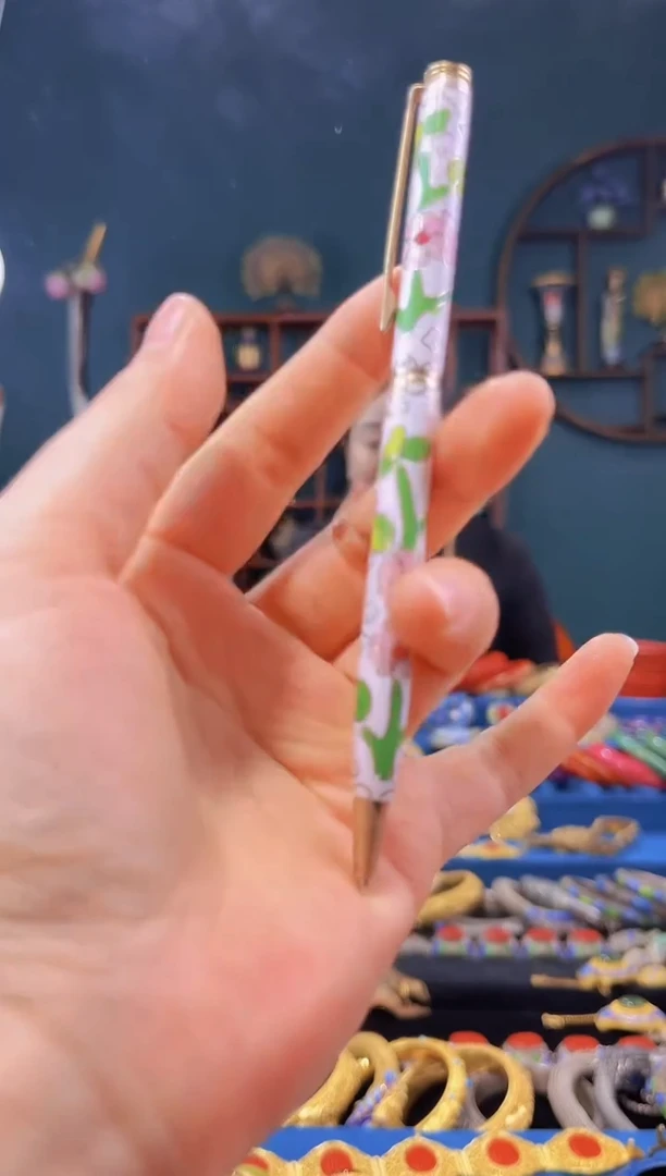 【闪购商品】非遗绝技 景泰蓝签字笔 白