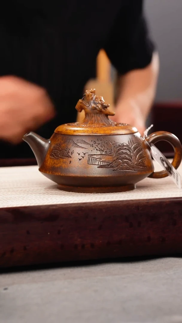 茶杯紫砂龙骨金砂 龙头老大 观山