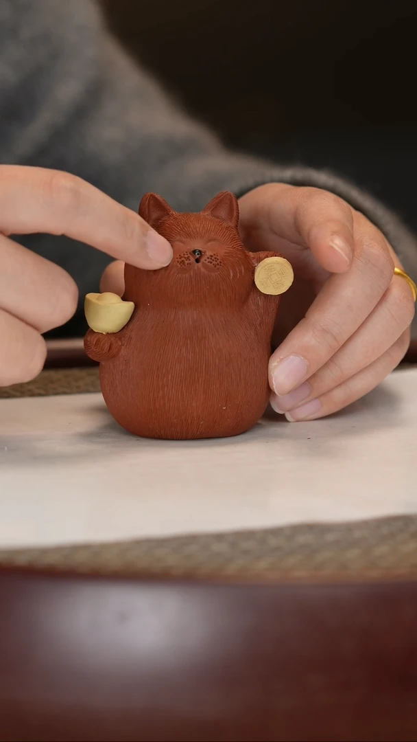 【闪购商品】紫砂茶壶朱泥招财猫