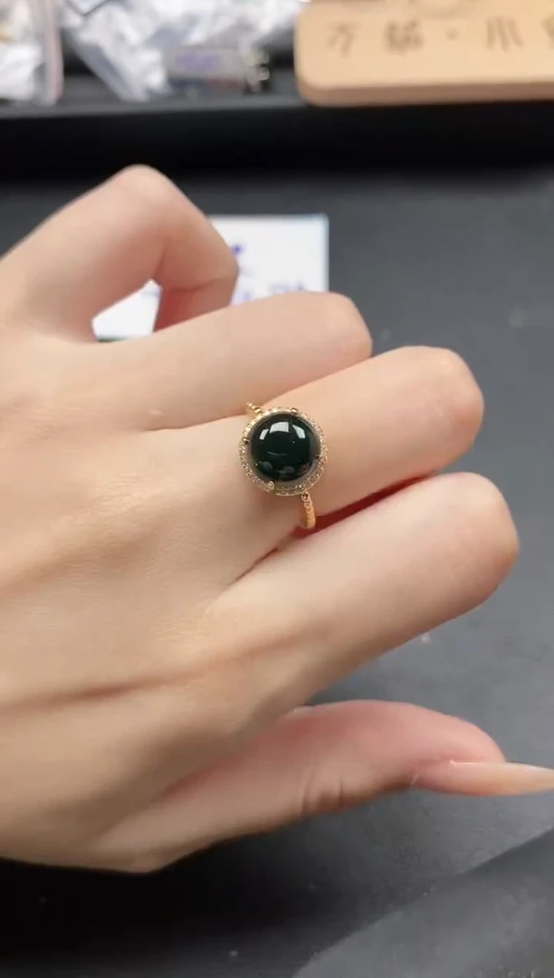 翡翠戒指银S925镶嵌51511