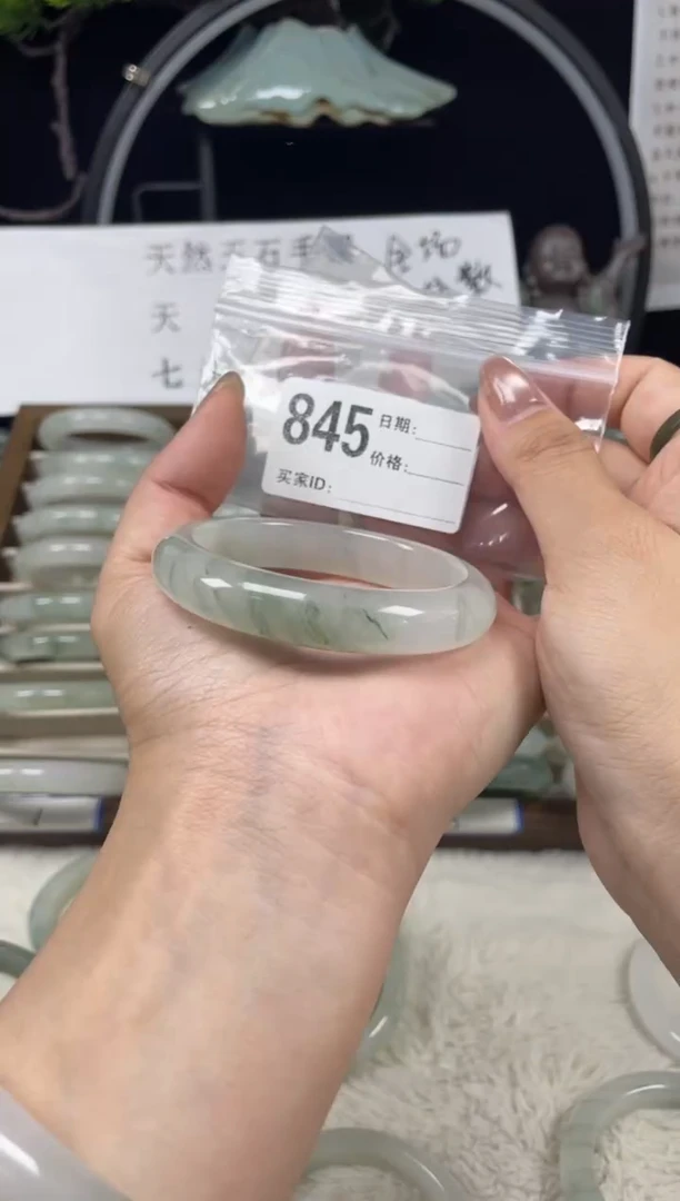未镶嵌手镯石英质玉（天山翠）845