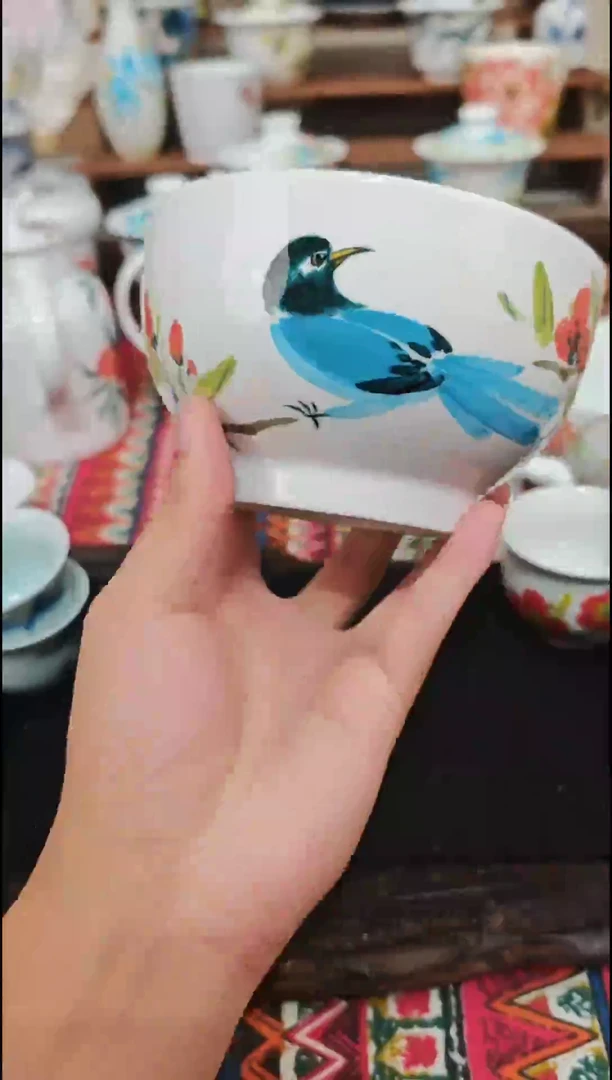 瓷片陶瓷高端国画手工釉下陶瓷