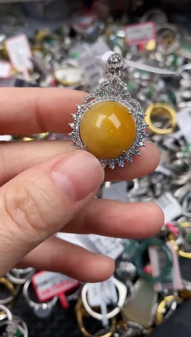 银S925镶嵌戒指翡翠666               7