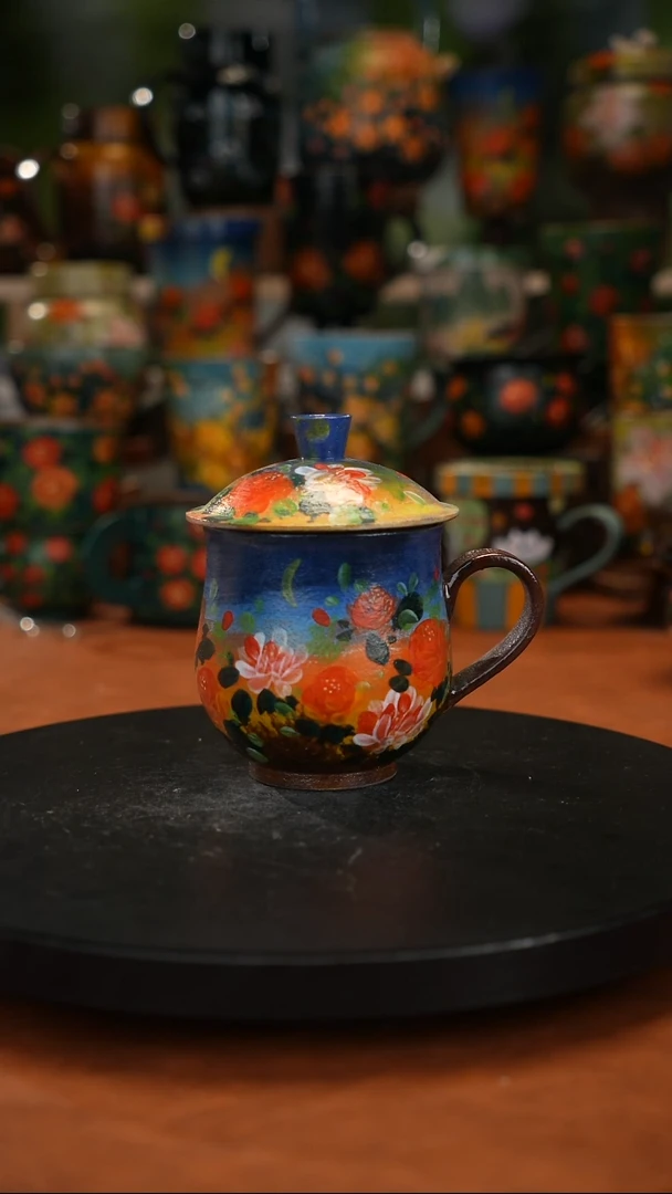 紫砂油画手绘釉 下彩