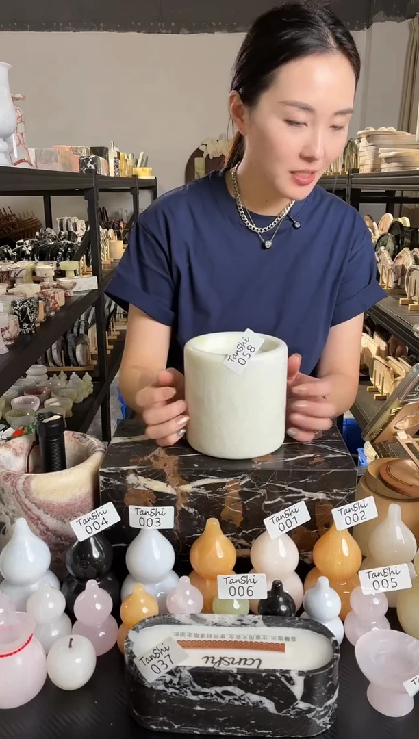 石材058芬迪白小桶已罐蜡