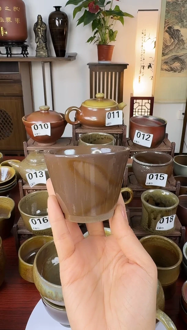 杯五色土高温柴烧儒陶杯