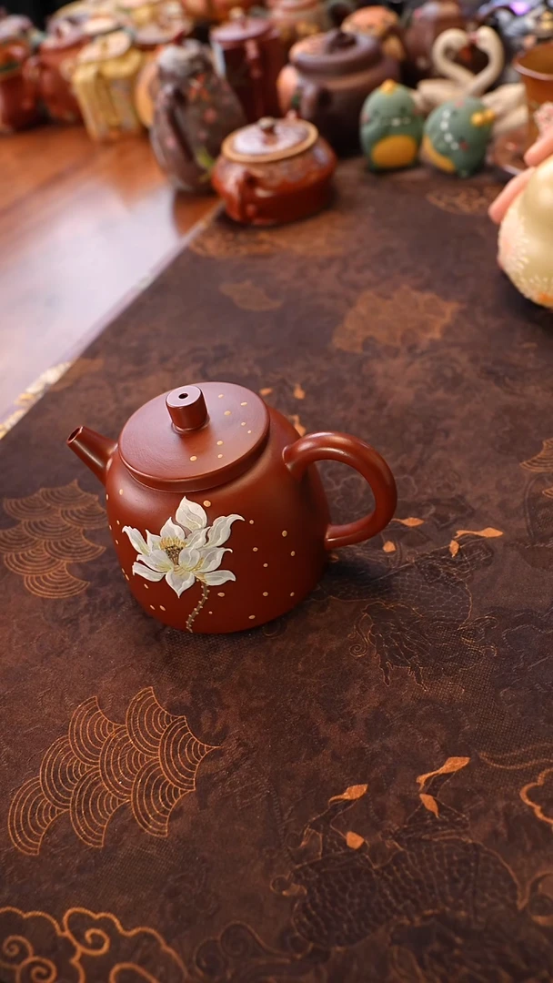 茶壶紫砂荷花金钟