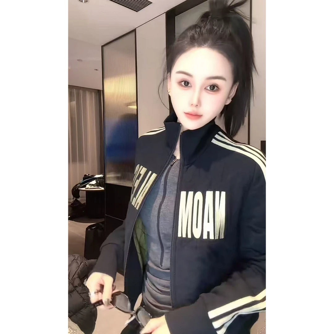 RUYIFASH字母刺绣棉服外套