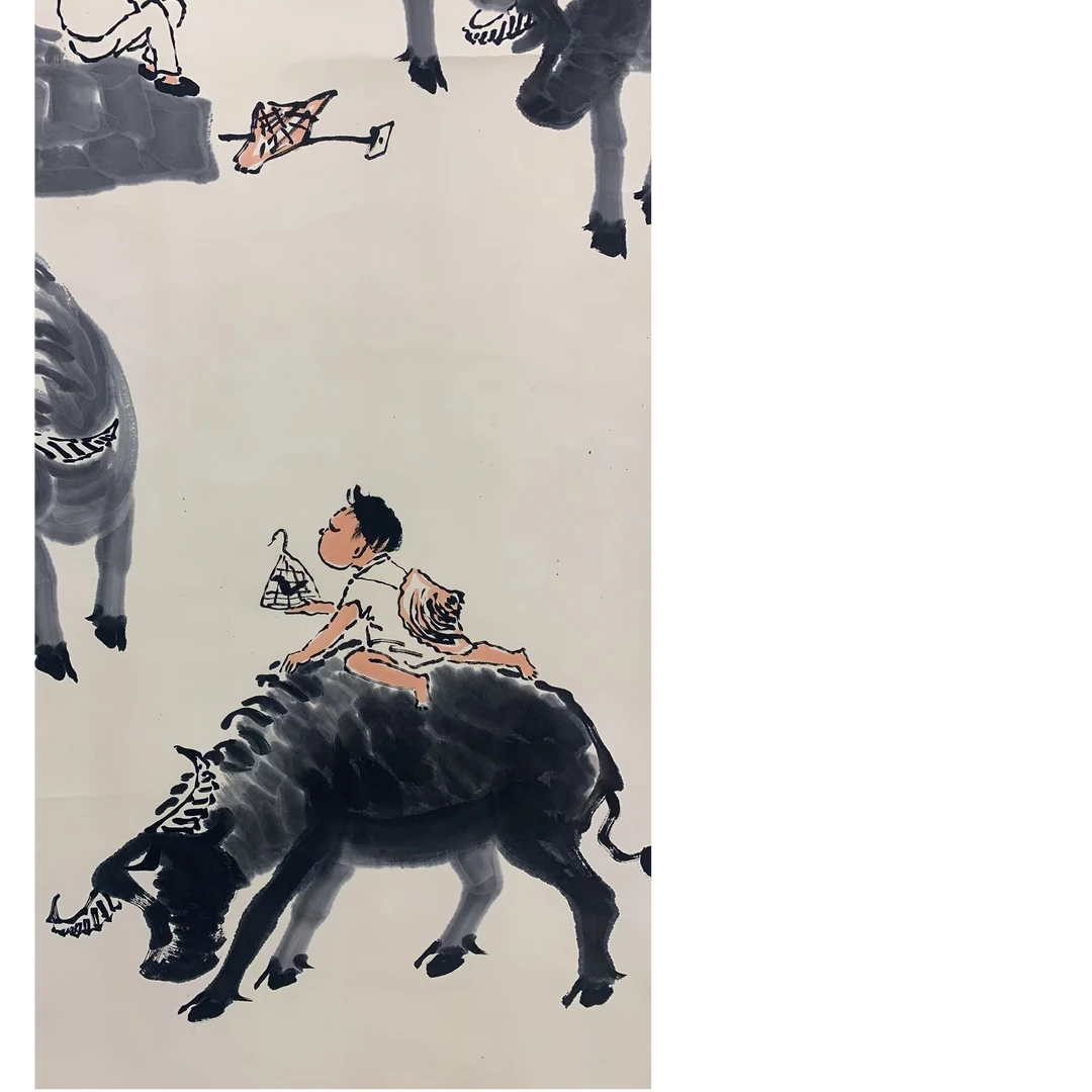 李 牧牛立轴135 65 7.8平尺