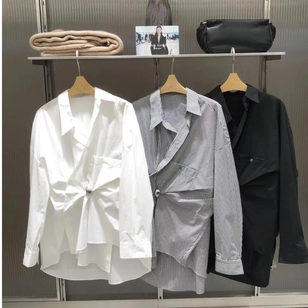 原单25春新品条纹衬衫解构5P2211250