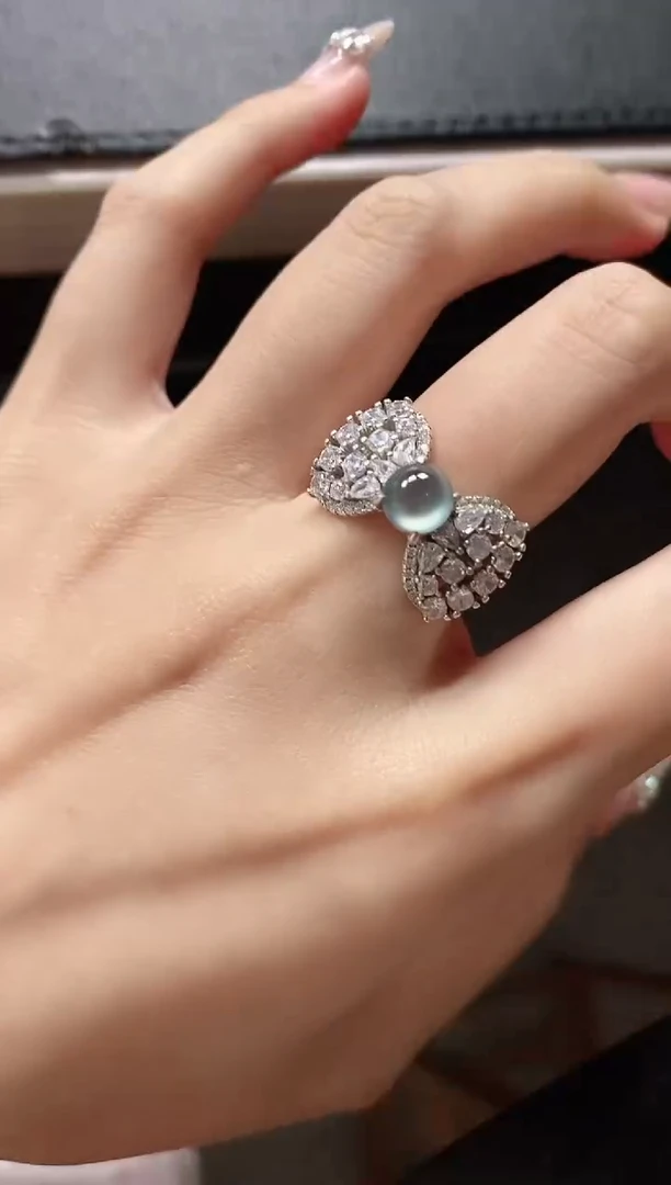 银S925镶嵌戒指翡翠516511