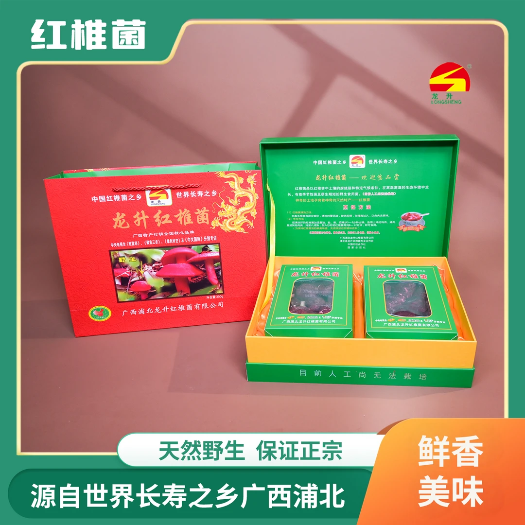 浦北龙升红椎菌300g精装炖鸡月子菇赠送精美送礼盒