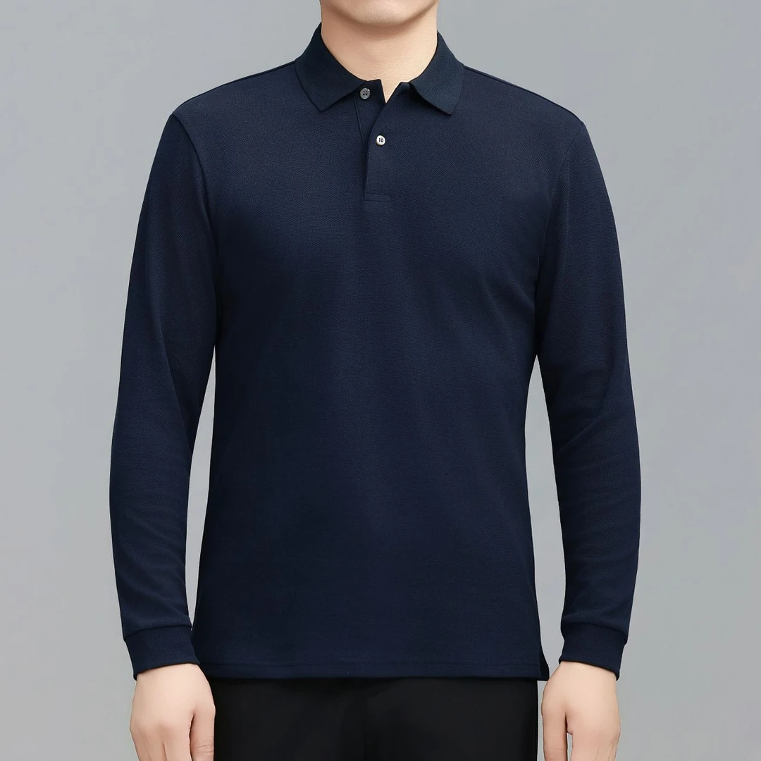 美良2025春夏新款长袖2535棉质透气上衣薄款时尚商务