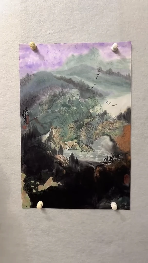 国画李贵老师绘画作品-2平尺精品山水