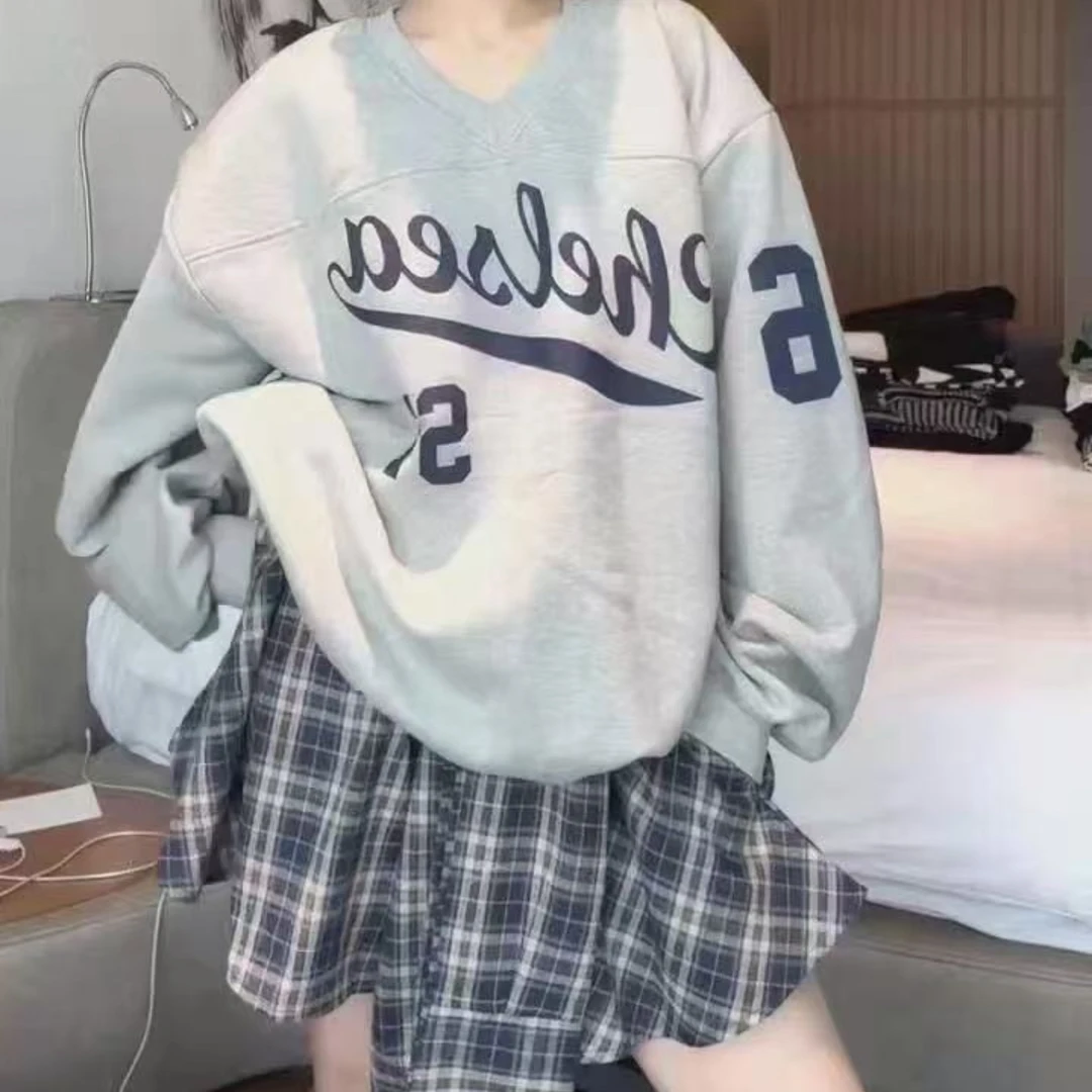 25春韩版卫衣➕格子裙套装不加绒春款胖MM显瘦