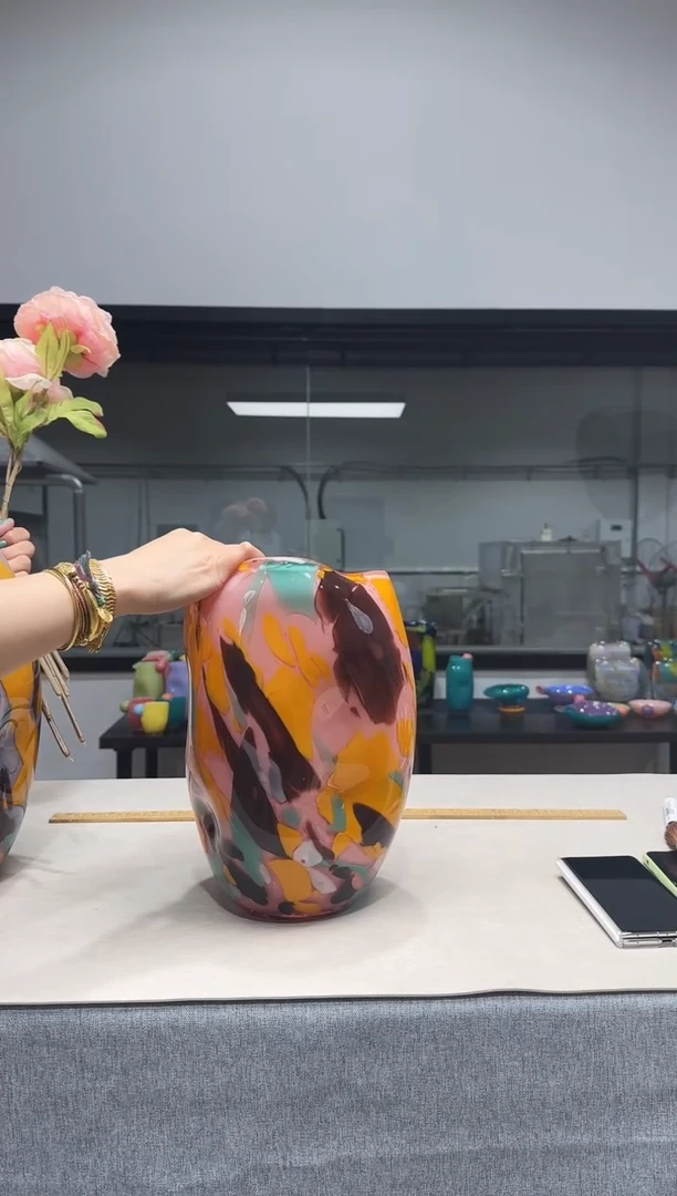 琉璃慕忆家手作琉璃花瓶高口