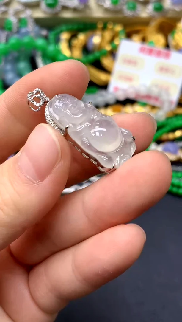 颈饰18K金镶嵌翡翠277-中国好珍宝