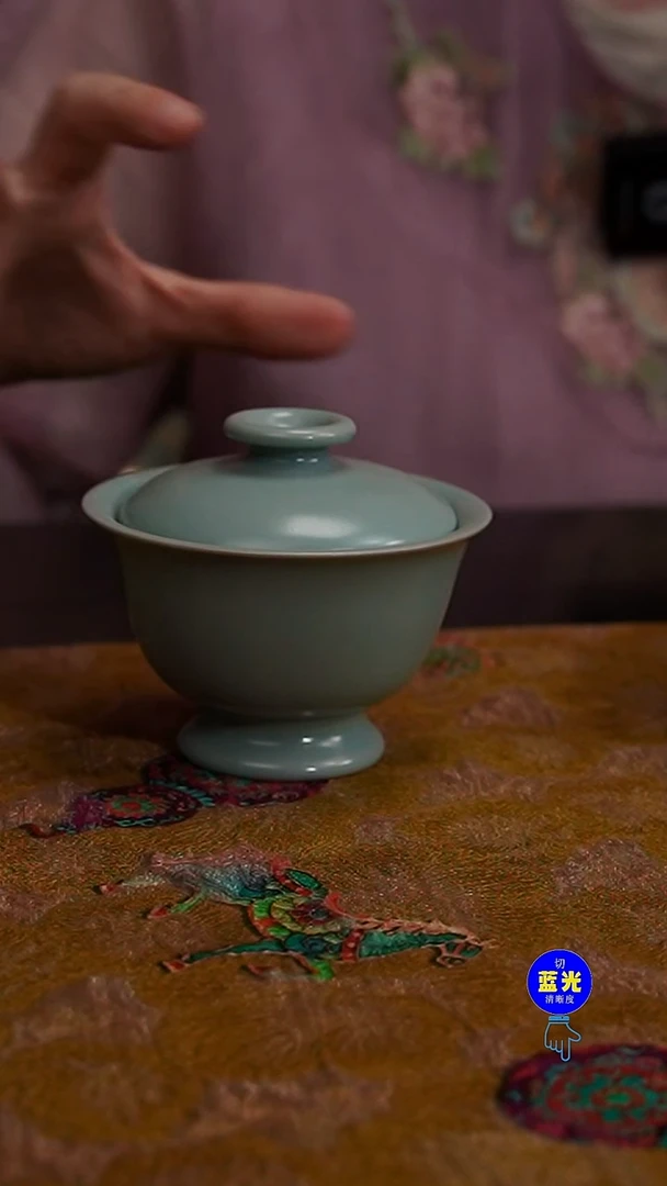 瓷摆件精品清凉寺原矿釉盖世无双盖碗