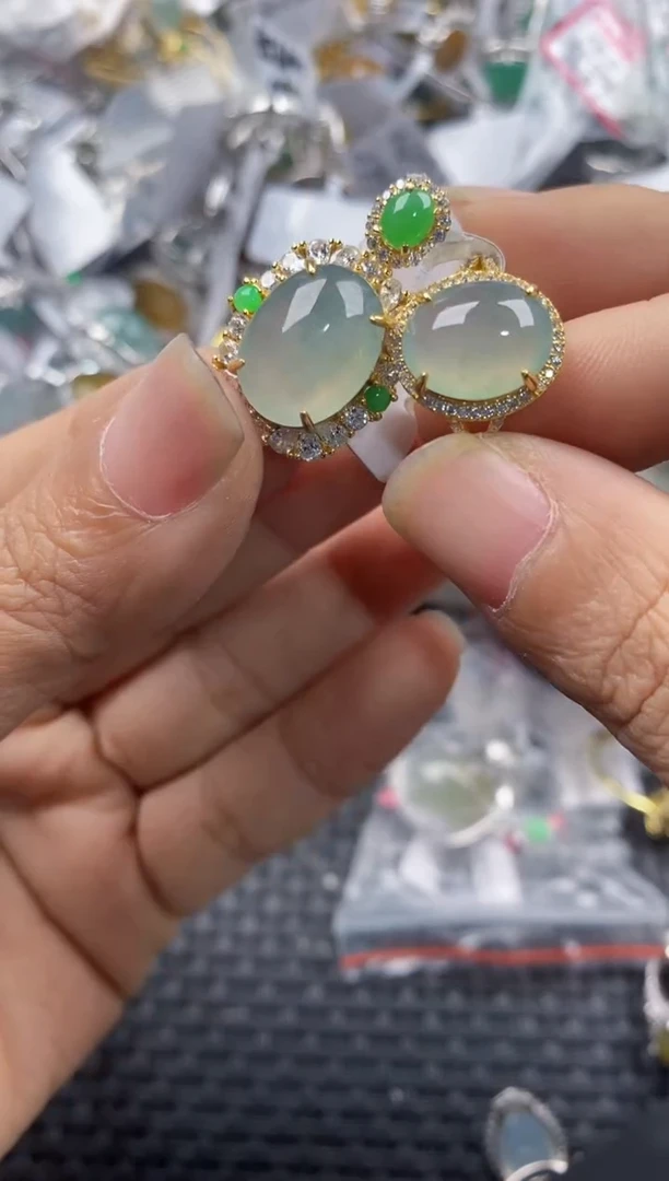 银S925镶嵌戒指翡翠8888----4