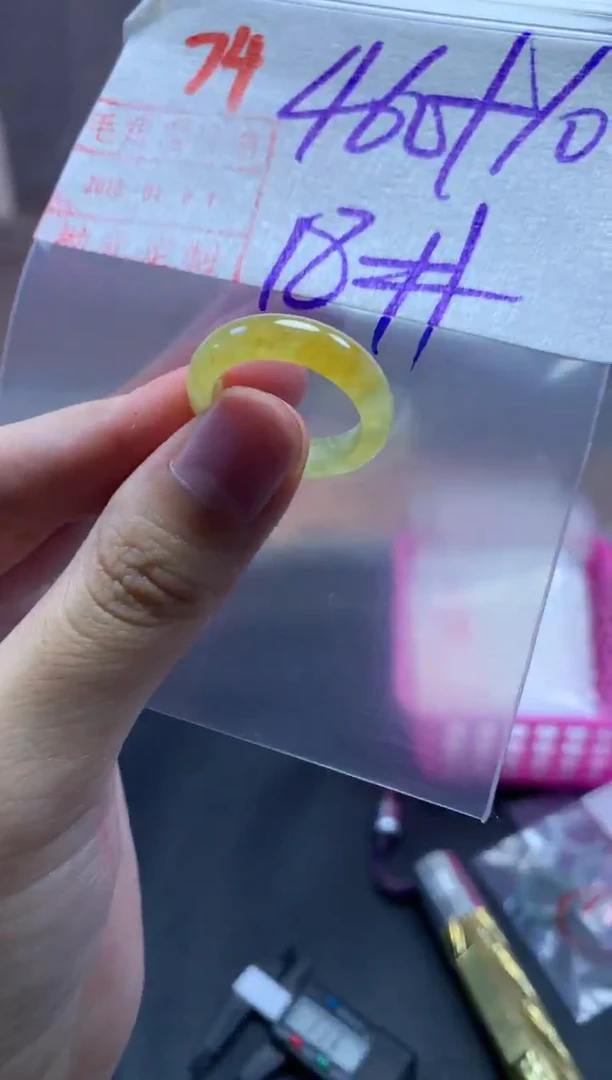 未镶嵌定制翡翠戒圈18#470毛货需精细抛光有纹