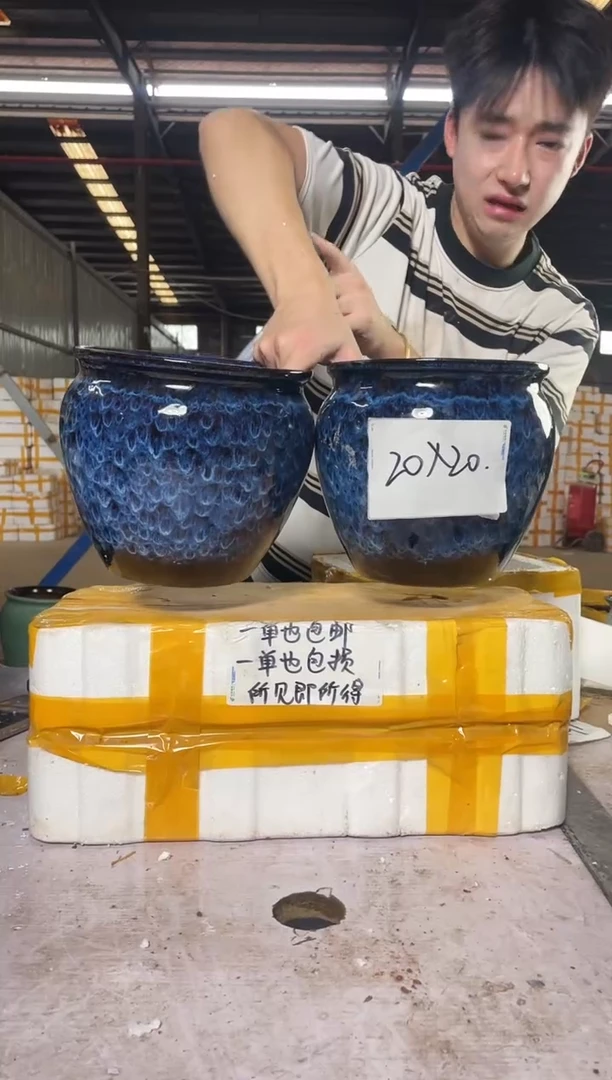 紫砂花盆宜兴紫砂粗陶花盆20*20