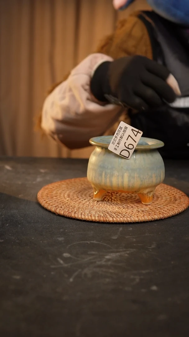 【闪购商品】瓷片70泥泥手工花盆