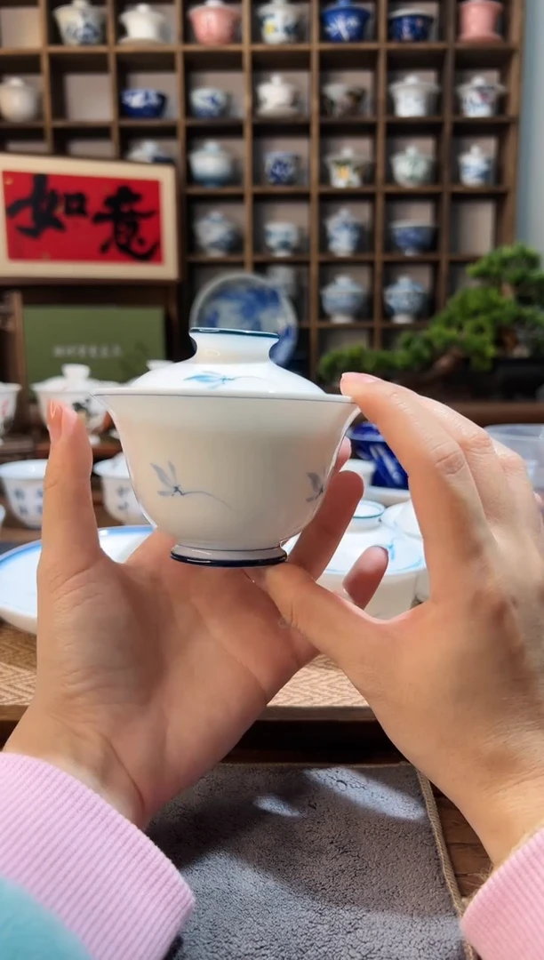 【闪购商品】160cc-大二才玉兰花盖碗 