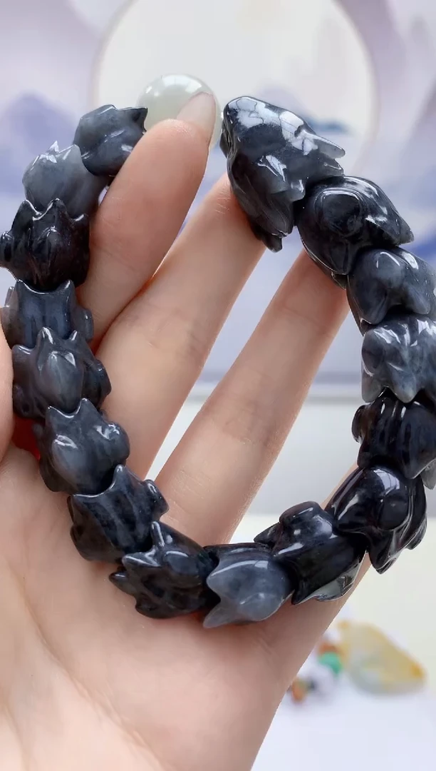 定制翡翠未镶嵌4812jw-毛货手串66