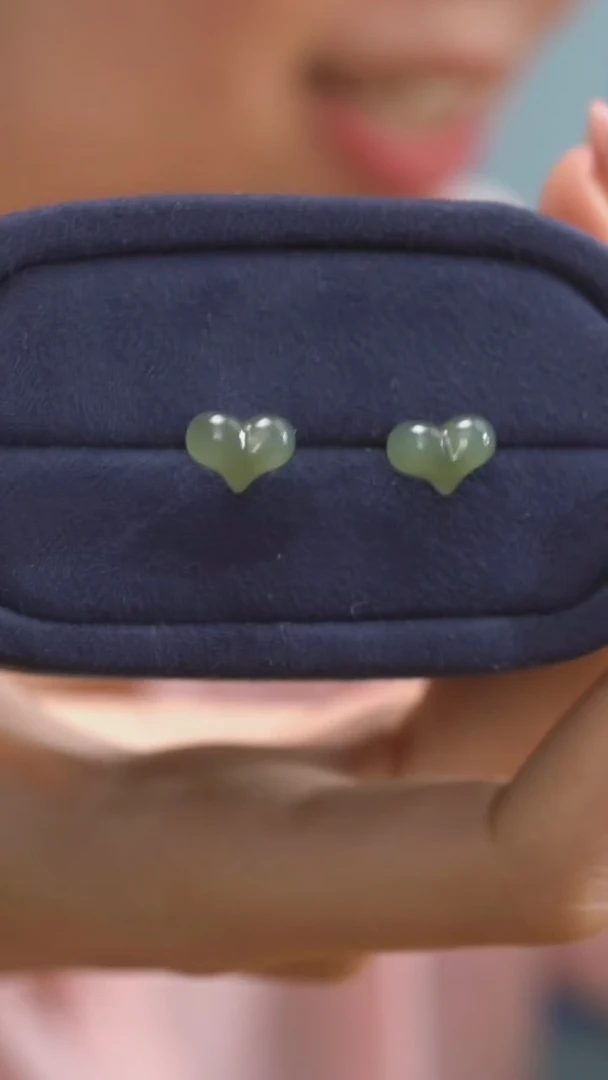 银S925镶嵌和田玉耳饰KT25103136