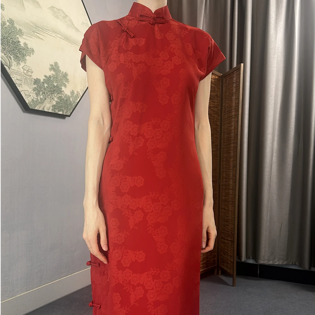 【25新款】一路长虹 古法全开襟旗袍复古式旗袍裙送考旗袍