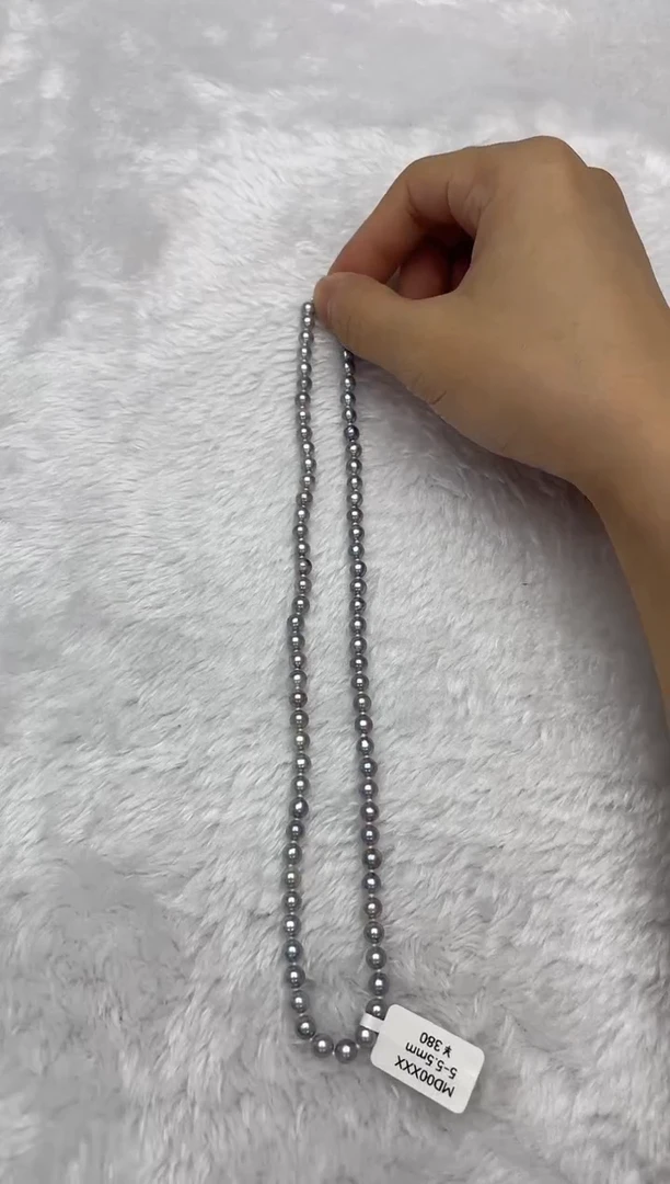 项链银S925镶嵌海水珍珠AK真多麻5-5.5mm