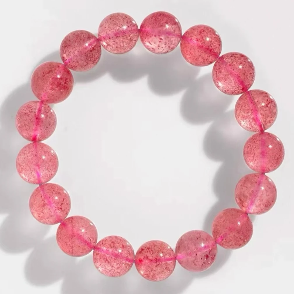 天然草莓晶单圈手链多样性发一