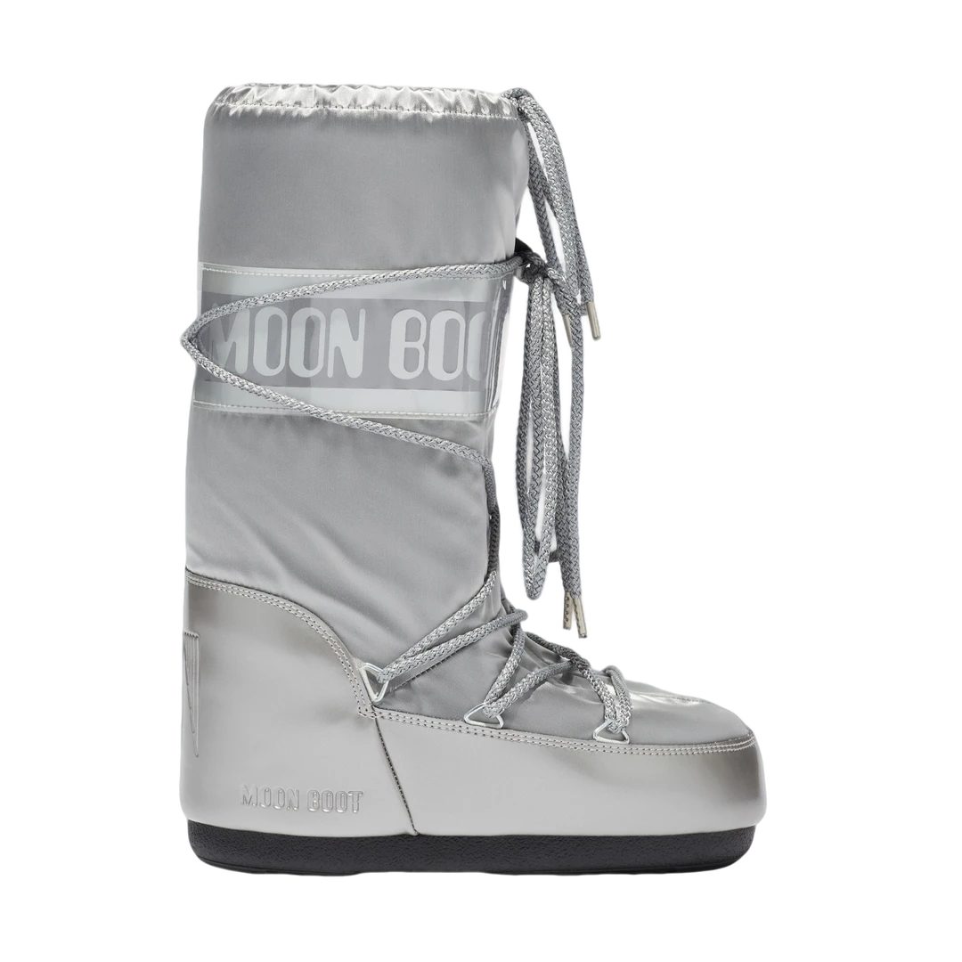 LILYCHOU高定-金属香槟金缎绸月亮靴moon长筒雪地靴冬季女保暖靴