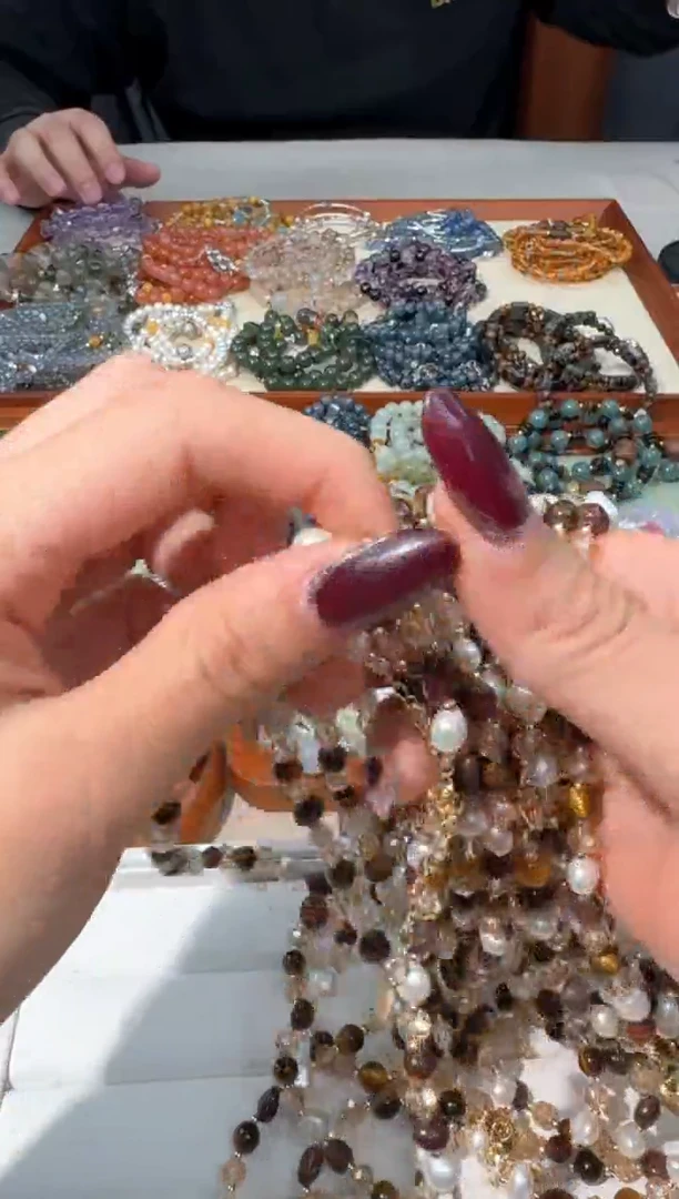 【闪购商品】淡水珍珠颈饰未镶嵌M012珍珠虎眼黑金超项链